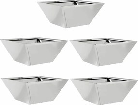 vidaXL Kerti cserép 5 pcs Ezüst 35 x 35 x 15 cm Horganyzott acél