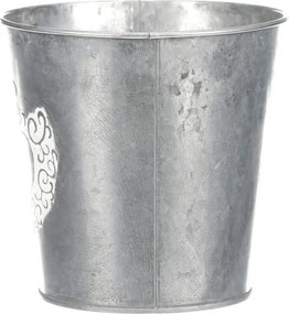 Fém virágtartó szív mintával ezüst-fehér