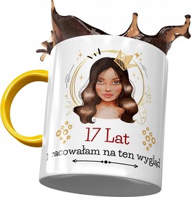 Sárga Bögre Születésnapra 17 17. 17. Ajándék Nyomtatott Fotóval