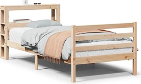 vidaXL tömör fenyőfa ágykeret fejtámlával 90 x 200 cm