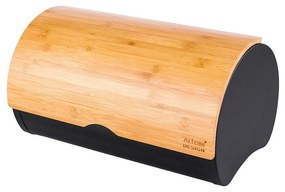 Altom Kenyértartó bambusz fedővel 37,7 x 24,3 x 20,4 cm, fekete