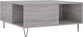 vidaXL szürke sonoma színű szerelt fa dohányzóasztal 80 x 80 x 36,5 cm