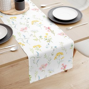 Goldea pamut asztali futó deluxe - virágzó réti virágok 20x120 cm