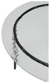 Fekete kerek dohányzóasztal üveg asztallappal ø 80 cm Orbit – Hübsch