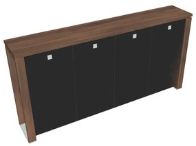 Verno+ S közepes gardrĂłb 260 x 46 x 130 cm, ĂŒvegajtĂł, diĂł / fekete