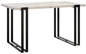 Asztal Comfivo 179Fehér márvány, Fekete, 76x80x140cm, Hosszabbíthatóság, Laminált forgácslap, Fém