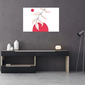 Kép - Rózsaszín virágos absztrakció N⁰2 (90x60 cm)