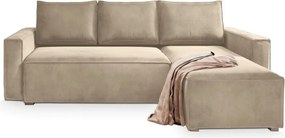 AKCIÓ Bézs kihúzható sarokkanapé CAVELO, kétoldalas II. osztályú