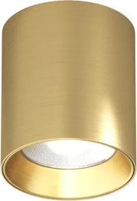 DK/EU-2610-SB Surface mounted ceiling downlight SHINE TUBE series, D70*H80, LED, IP20, 3000К, 10W, RA≥90, satin brass color, aluminum — DK/EU-2610-SB