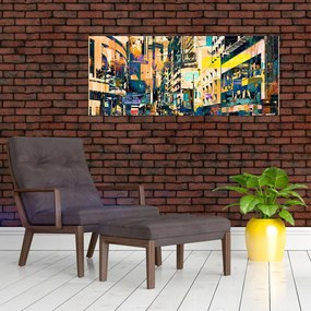 Kép - Festett absztrakció (120x50 cm)