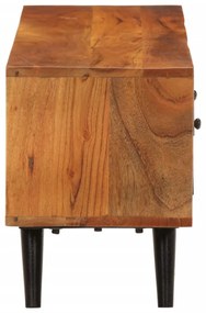 tömör akácfa és fém TV-szekrény ajtókkal 112 x 30 x 40 cm