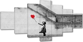 Vászonkép 210x100 Lány lufival