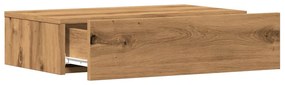 2 db kézműves tölgyszínű TV-szekrény LED-lámpákkal 60x35x15,5cm