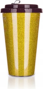 Utazó bögre Glitters arany csillámos 500 ml