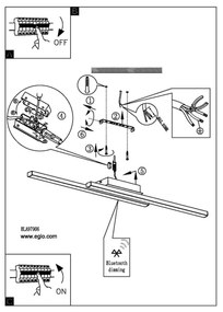 Eglo 97906 - FRAIOLI-C LED RGB dimmelhető mennyezeti lámpa 2x17W/230V