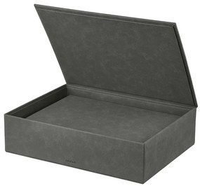 Antracitszürke fedeles dekoratív műbőr tárolódoboz szett 2 db-os 40x30x11 cm Sahla – Blomus
