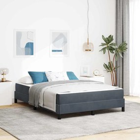 Boxspring ágy matraccal Sötétszürke 140 x 190 cm Bársony