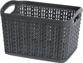 Kosár szürke rattan fonott rendszerező 10,8 x 16,5 x 12,2 cm univerzális