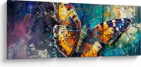 Kép - Pillangó, olajfestmény (órával) (90x30 cm)