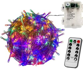 VOLTRONIC® Fényfüzér 5 m 50 LED színes elemes