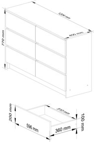 Komód Kapil (artisan tölgy  + fehér). Akció -18%. 1070732