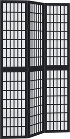 vidaXL 3 paneles fekete tömör császárfa térelválasztó