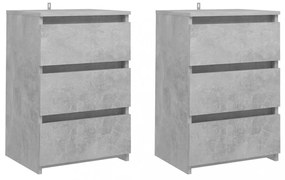 2 db betonszürke szerelt fa éjjeliszekrény 40 x 35 x 62,5 cm