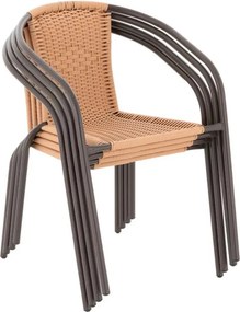 GARTHEN Bistro rattan kerti szék készlet 2 db barna