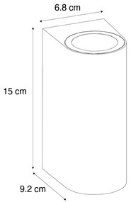 Modern kültéri fali lámpa fehér műanyag ovális 2-lámpás - Baleno