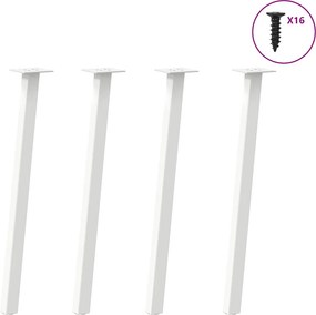 vidaXL 4 db fehér acél konzolasztal láb 72 cm