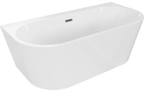 Mexen Oval+, falhoz szabadon álló kád 170 x 80 cm, fehér fényes, matt grafit, 52681708000-95