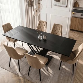 Stół REX Rozkładany 160-220 cm MDF Czarny