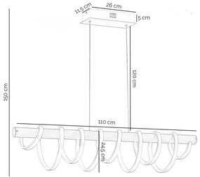 ONLI - LED Csillár zsinóron NILO LED/70W/230V 4000K barna/fehér