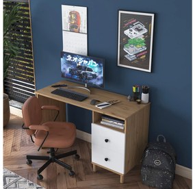 PC asztal Sikine 3 (dió + fehér) . 1094988