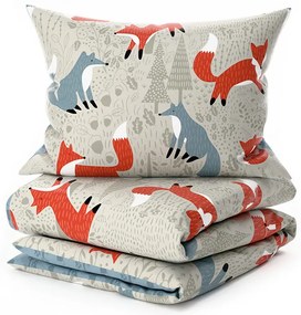 Krepp ágyneműhuzat gyerekágyhoz Renforcé FOXIVA szürke Ágyneműhuzat mérete: 45 x 65 cm | 90 x 140 cm