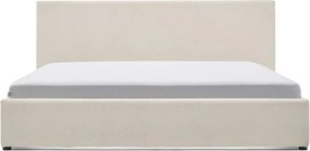 Bézs kárpitozott ágyneműtartós franciaágy ágyráccsal 180x200 cm Nahiri – Kave Home