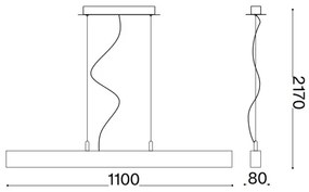 Ideal Lux - LED Csillár zsinóron CRAFT LED/32W/230V CRI 90 bükkfa