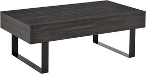 HOMCOM Dohányzóasztal, modern kanapéasztal fém kerettel, 110 x 60 x 40 cm, sötétszürke