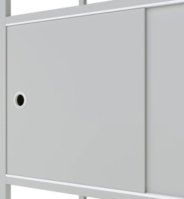 Iratrendező polc zárható szekrénnyel, irodai, nyitott polcok, fém szürke, 800x2200x400 mm: ARIEL