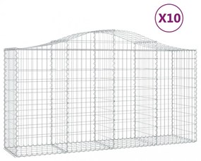 10 db íves horganyzott vas gabion kosár 200 x 50 x 100/120 cm