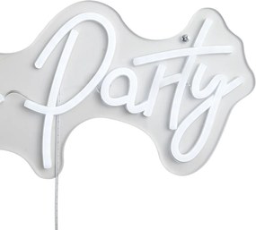 Neon fali lámpa fehér LED-del - Let's Party