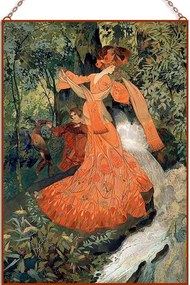Georges de Feure-Elegante Pres d une Source üvegkép, falikép