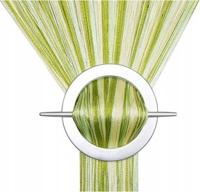 Függöny Spagetti Függöny 100x180 magasság Spagetti zöld szeledin vanília