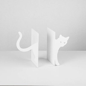 Kitap fém könyvtámasz, fehér, 35×14 cm