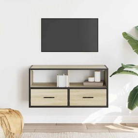 sonoma tölgy színű szerelt fa és fém TV-szekrény 80x31x39,5 cm