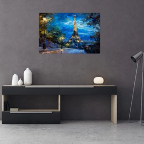 Kép - Olajfestmény az Eiffel-toronyról (90x60 cm)