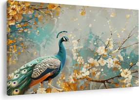 Kép - Páva arany díszítéssel (90x60 cm)