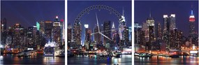 Kép - New York-i felhőkarcolók megvilágítva (órával) (90x30 cm)