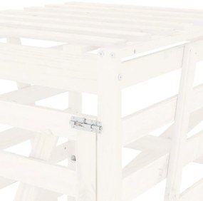 fehér tömör fenyőfa szemeteskuka tároló 84x90x128,5 cm