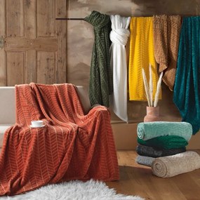 Kék mikroflanel ágytakaró 180x220 cm Arya – douceur d'intérieur